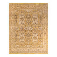 The Twillery Co. Hand Knotted Wool Traditional Hayner Green Area Rug 7' 11" x 10' 1"