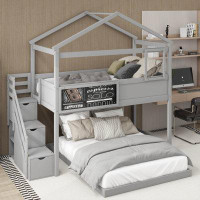 Harper Orchard Breese Kids Twin Over Full Bunk Bed with Drawers
