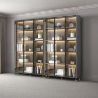 WOOD PEEK LLC Bookcase With Glass Door Display Case Bookcase Dustproof Cabinet