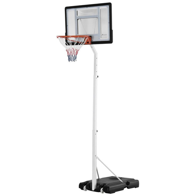 PORTABLE BASKETBALL HOOP, 7FT-8.5FT HEIGHT ADJUSTABLE BASKETBALL SYSTEM WITH WHEELS in Basketball