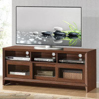 Latitude Run® Techni Mobili Modern TV Stand With Storage For Tvs Up To 60", Hickory-24" H x 56" W x 17" D