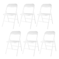Inbox Zero Folding and Stackable Chair Set,6 Pack for Wedding,Picnic,Fishing and Camping,White