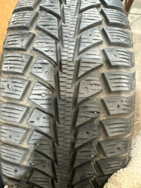 Four 205/65R15 Winter Tiger Paw Ice and Snow tires on steel wheels
