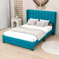 Latitude Run® Choo Queen Drawer Velvet Upholstered Platform Bed