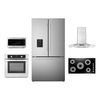Cosmo 5 Piece Kitchen Package With 36" Electric Cooktop 36" Wall Mount Range Hood 30" Single Electric Wall Oven 30" Over