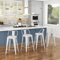 Williston Forge Metal Bar and Counter Stool Set of 4