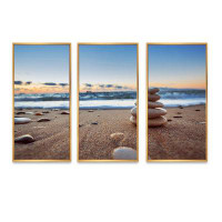Highland Dunes Peony Flowers In Vase Photography - Floral Framed Canvas Wall Art Set Of 3