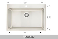Builder Series - Drop In / Top Mount, 4 Sizes,  18 gauge Radius Corner, Single Bowl Kitchen Sink (20, 24, 28 & 32 Width)