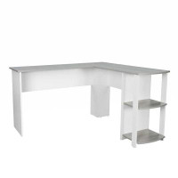 Ebern Designs L-Shaped Desk With Side Shelves