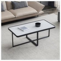 Latitude Run® rectangle coffee table, metal frame with sintered stone table top