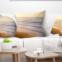 Made in Canada - East Urban Home Seascape Stunning Sunset over Beach Pillow