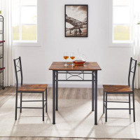17 Stories 3 Piece Dining Set Dining Table Set Kitchen Table and Chairs Dining Room Set