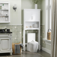 Over the Toilet Storage Cabinet 28" W x 8.1" D x 65" H White