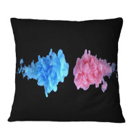 East Urban Home Red And Blue Liquid Ink Clouds On Black - Modern Printed Throw Pillow