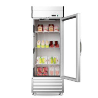 KICHKING 27" W Commercial Refrigerator 1 Glass Door Reach-In Stainless Steel Refrigerator 23 Cu.Ft