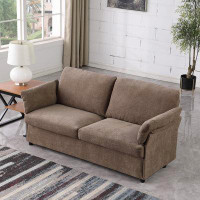 Latitude Run® Small Spaces Love Seat with 2-Seat Upholstered Cushion, Mid Century Modern Couches