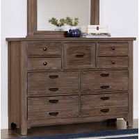 Darby Home Co Erving 9 Drawer 77" W Double Dresser with Mirror