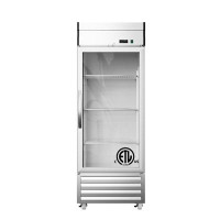 Darget Commercial Display Refrigerator, 23 Cu. Ft Dynamic Cooling Glass Door Commercial Refrigerator