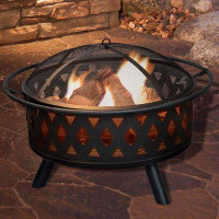 George Oliver Jameira 24" H x 32" W Steel Wood Burning Outdoor Fire Pit