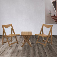 Gracie Oaks Folding Table and Chairs Set with 2 Chairs and a Table