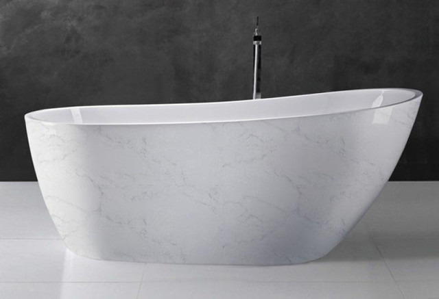Athens - Marble or White - Artistic Acrylic 67 Freestanding Bathtub BSQ in Plumbing, Sinks, Toilets & Showers
