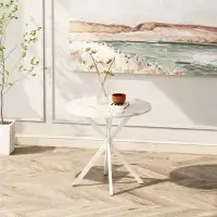 Wrought Studio Keishun 31.5'' Modern Cross Leg Round Dining Table