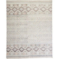 Union Rustic Authement Hand-Knotted Cotton/Wool Blush Area Rug