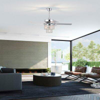 Everly Quinn 20'' Hreinn 5 - Blade Chandelier Ceiling Fan with Remote Control and Light Kit Included
