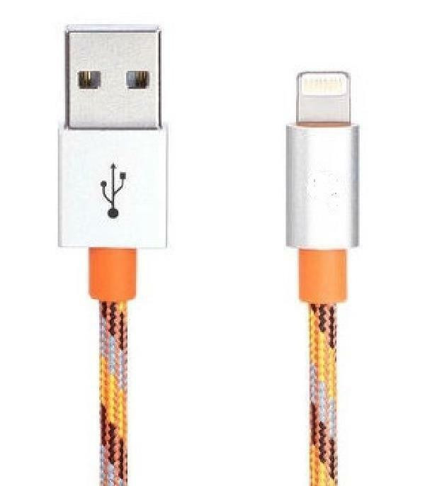 1M Apple Certified Nylon Braided Lightning Cable for iPhone iPod iPad - 3.28 ft. - Orange in Cell Phone Accessories in Québec - Image 3