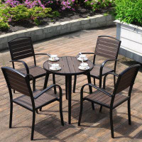 Wildon Home® Outdoor Tables And Chairs Hotel Restaurant Cafe Milk Tea Shop Waterproof Sunscreen Dining Table Dining Chai