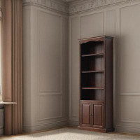 WOOD PEEK LLC All Solid Wood Bookcase With Door Floor-To-Ceiling Bookcase Display Cabinet Simple Modern Storage Locker S
