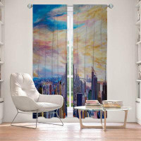 East Urban Home Lined Window Curtains 2-panel Set for Window Size by Markus - NYC Chrysler Empire