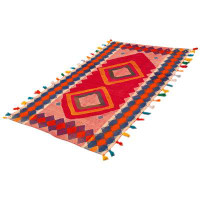 Isabelline Sely Red Kilim 5'5" x 8'9"