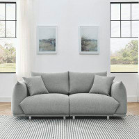 Latitude Run® Modern Solid Wood Frame Loveseat With Stable Metal Legs And 2 Pillows