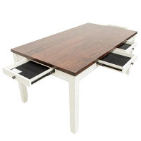 Gracie Oaks Two-Tone Wooden Dinning Table
