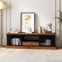 Loon Peak Modern Design TV Stand With 2 Storage Cabinets And Drawer,TV Console Table Media Cabinet,For Living Room Bedro