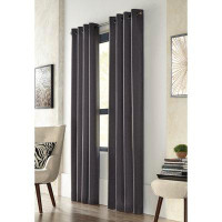 Eider & Ivory™ Tailor Light Filtering Grommet Curtain Panel Window Dressing 52 X 95 In Black