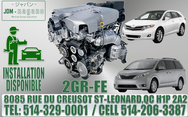 MOTEUR 3.5 V6 2GR-FE TOYOTA SIENNA VENZA 2007 2008 2009 2010 2011 2012 2013 2014 2015 2016 ENGINE in Engine & Engine Parts in Greater Montréal