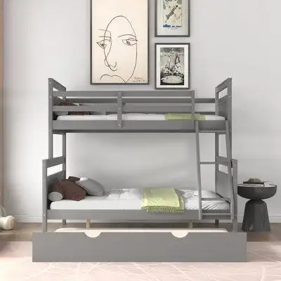 Harriet Bee Hannahrose Kids Twin Over Full Bunk Bed with Trundle