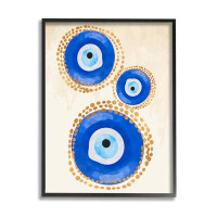 Stupell Industries Round Blue Evil Eye Pattern Lustrous Dotted DetailGiclee Texturized Art Set By Two SmArt Set Blondes