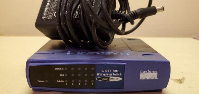 CISCO SYSTEMS LINKSYS 5 PORT ETHERNAL ETHERNET WORK GROP SWITCH 10/100 EZXS55W in General Electronics in Ottawa - Image 3