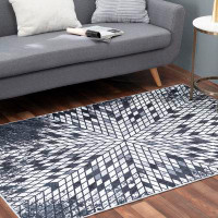 Walk On Me Faux Cowhide Digital Printed Patchwork Astral Sequence Contemporary Indoor Area Rug Cotton Canvas Backing (4'