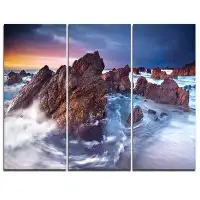 Made in Canada - Design Art Rugged Beauty Landscape - 3 Piece Graphic Art on Wrapped Canvas Set
