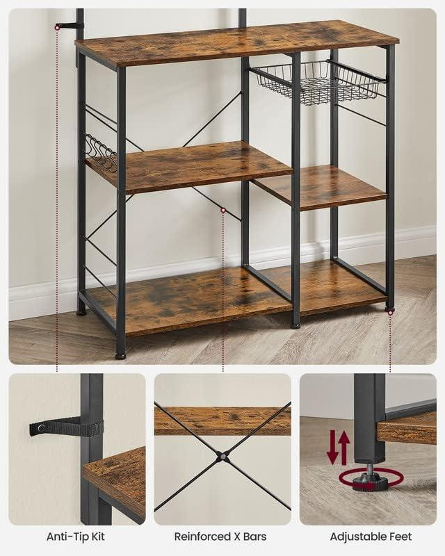 NEW KITCHEN BAKERS RACK MICROWAVE STAND WIRE BASKET SHELVES KKS35X in Other in Edmonton - Image 4