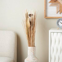 Primrue Cole And Grey Dried Plant Pampas Grass Natural Foliage With Fan Palm Leaves