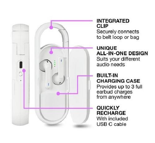 Acoustic Research All-in-1 Duo Wireless Speaker / TWS Earbuds & Charging Case - White in General Electronics - Image 3