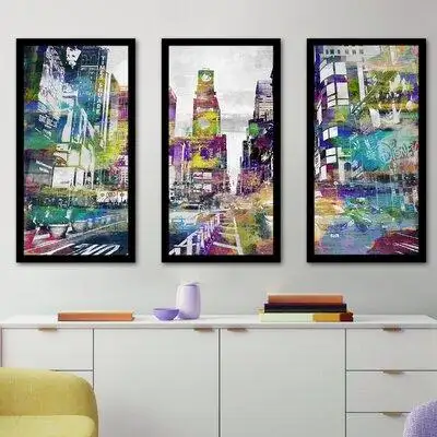 East Urban Home Times Square IV' Framed Graphic Art Print Multi-Piece Image on Acrylic