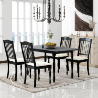 Charlton Home Mid-Century 5-Piece Extendable Dining Table Set Kitchen Table Set With 15Inch Butterfly Leaf For 4