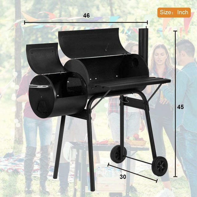 NEW 30 IN CHARCOAL BBQ & OFFSET SMOKER BARBEQUE TYBQ603 in BBQs & Outdoor Cooking in Alberta - Image 4