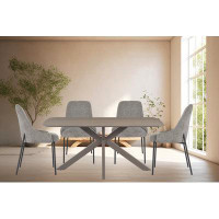 New Spec Inc 5 Pcs Modern Dining Table Shining Table Set-grey